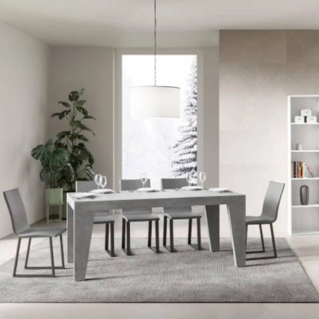 Tavolo allungabile 160/420x90 cm Naxy colore cemento