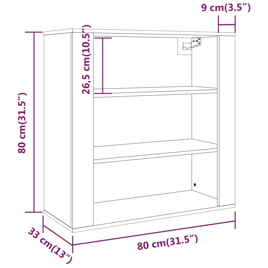 Mobile a Parete Bianco 80x33x80 cm in Legno Multistrato 816592