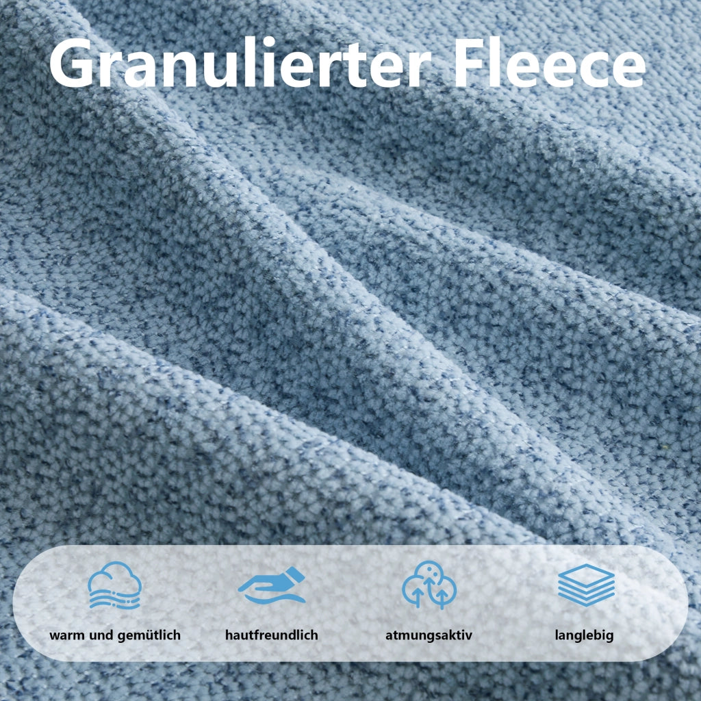 Divano modulare angolare 2 posti - con pouf e seduta ampia - in pile granulato blu