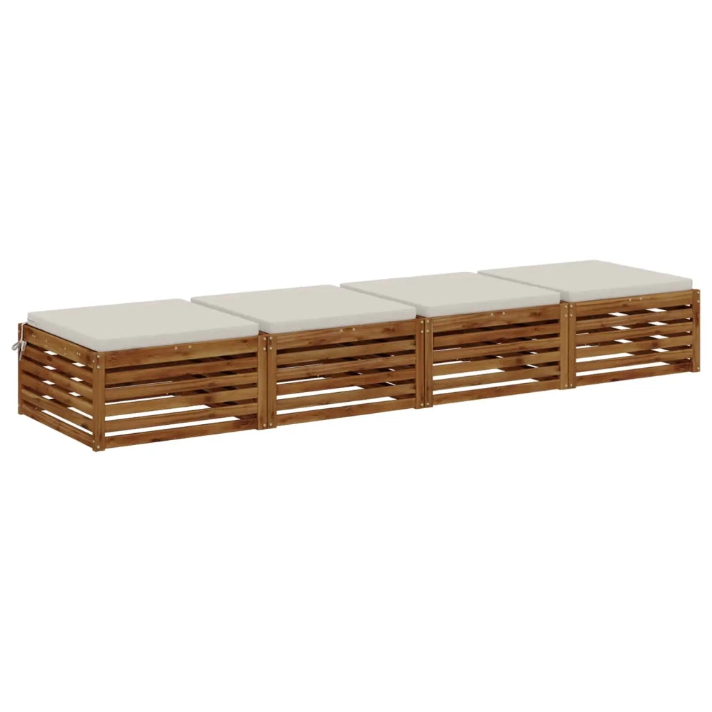 Cuscini per Sedia in 4 Pezzi SOEST 4 pz 100% Poliestere Bianco 944650
