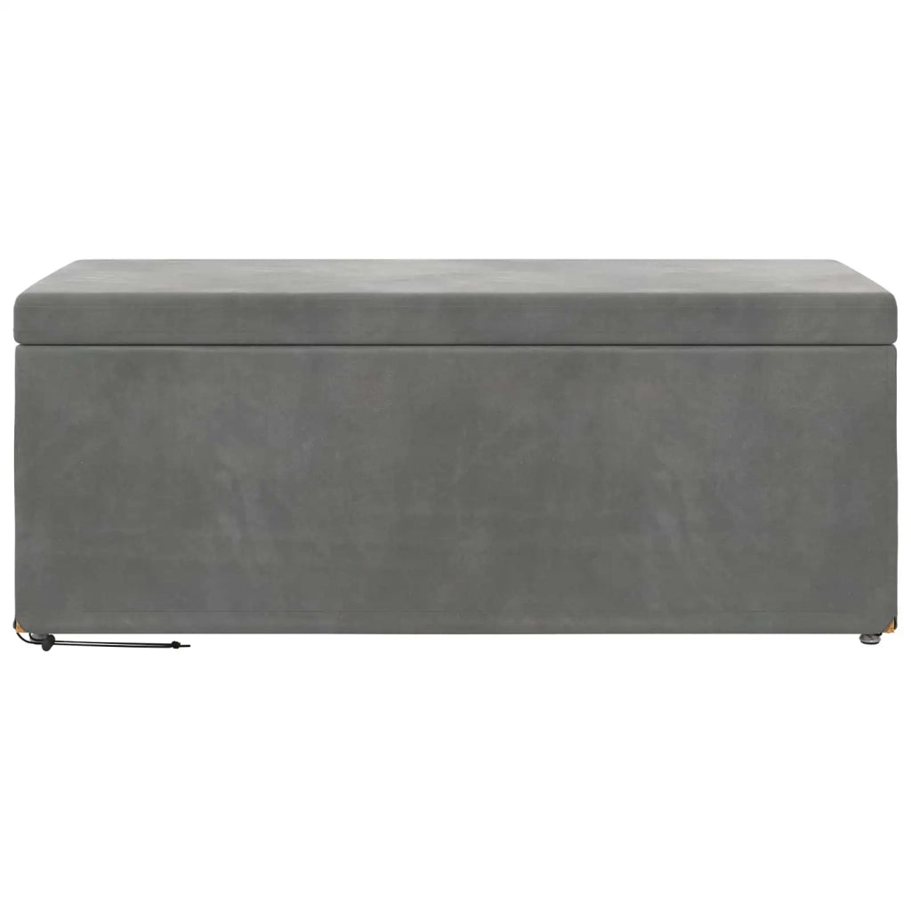 Pouf Grigio scuro Velluto e Legno Ingegnerizzato 876796