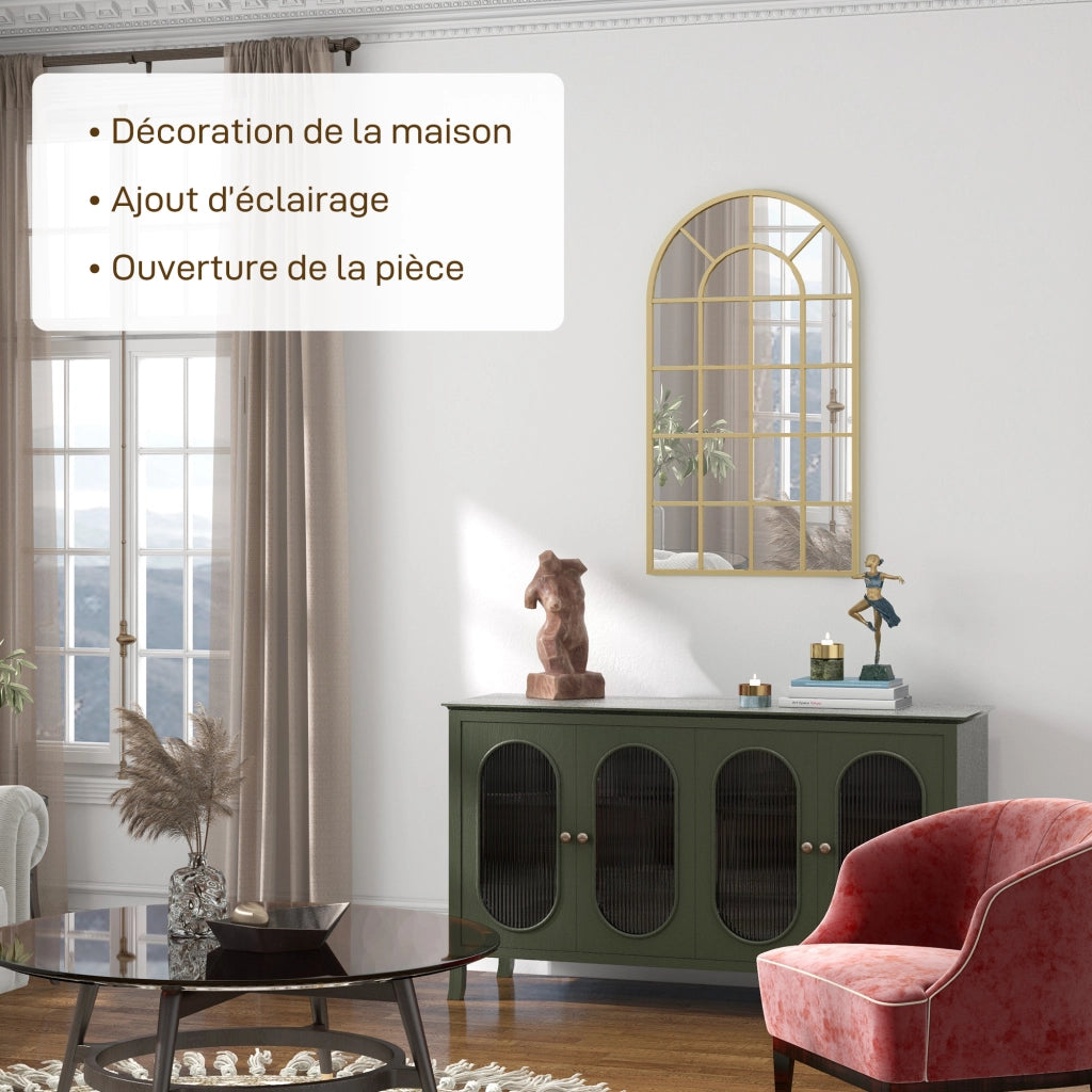 Specchio Arco Stile Industriale ¨C Xylo ¨C Metallo Dorato 110x65 cm
