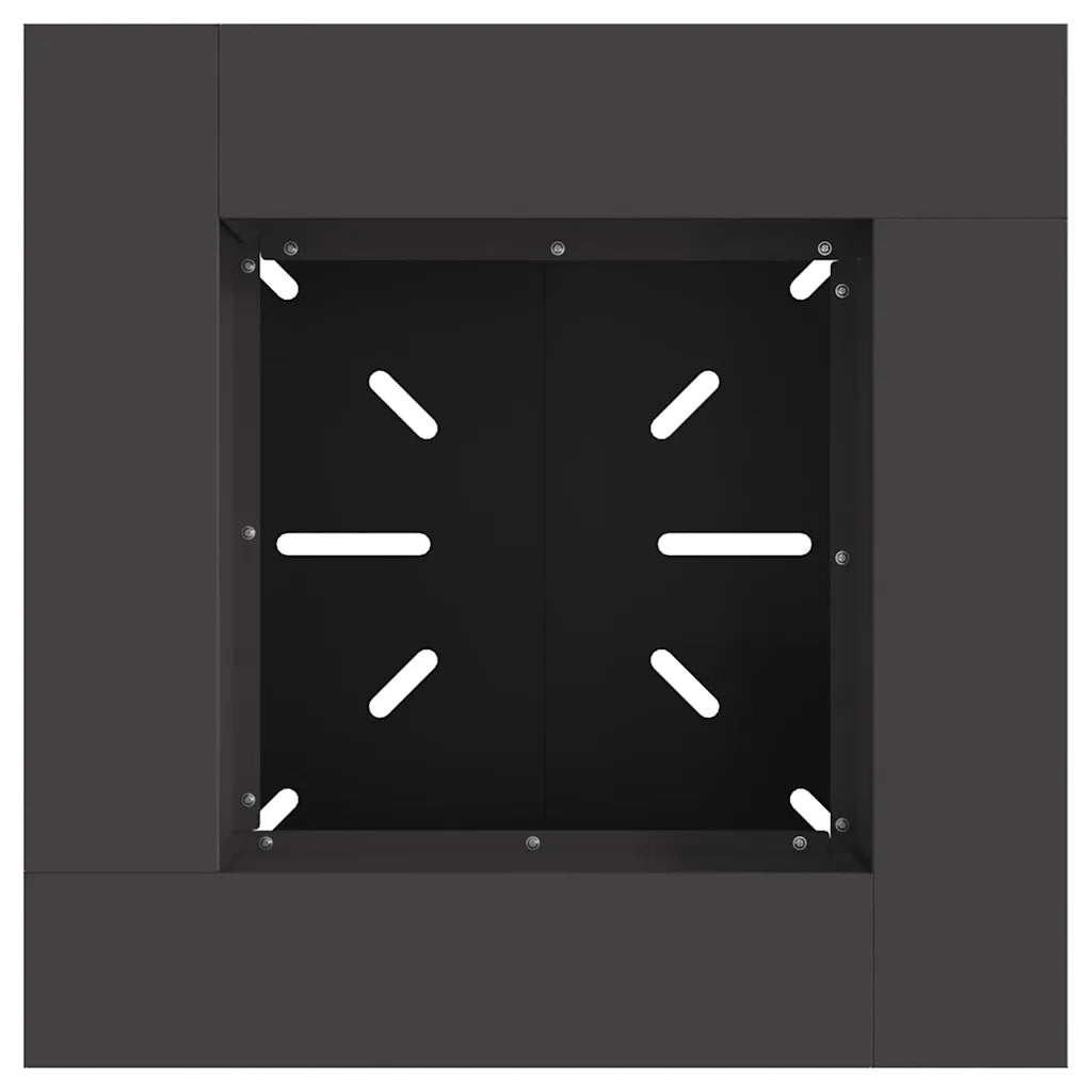 Focolare-Stufa-Camino Nero 60 x 60 x 50 cm Acciaio laminato a freddo