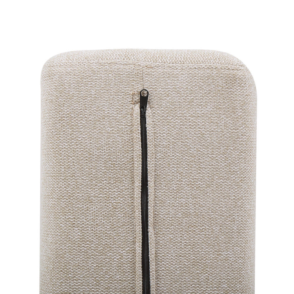 Sedile 1 posto Gambe in legno massello di poliestere beige Sedile trapuntato Fodera per cuscino rimovibile