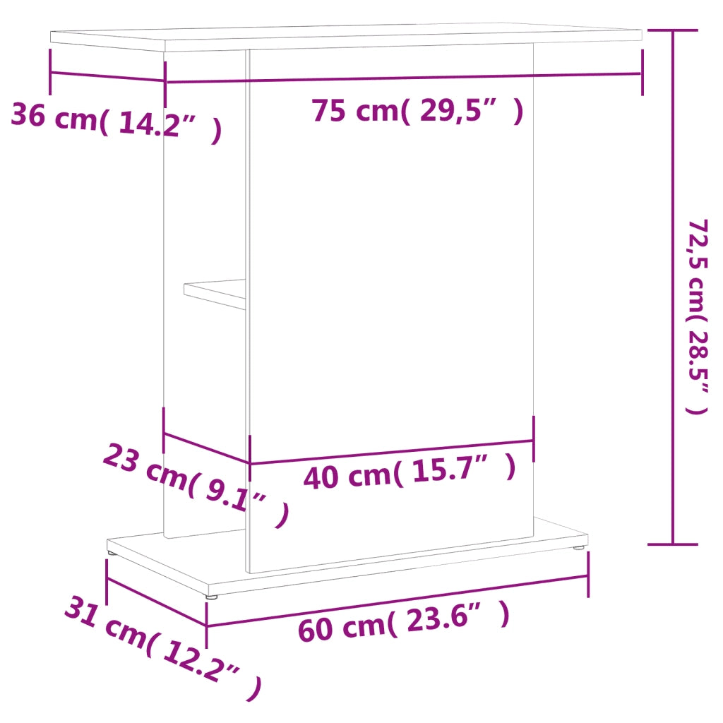 Supporto Acquario 75x36x72,5 cm Legno Multistrato Rovere Fumo CFW8253565
