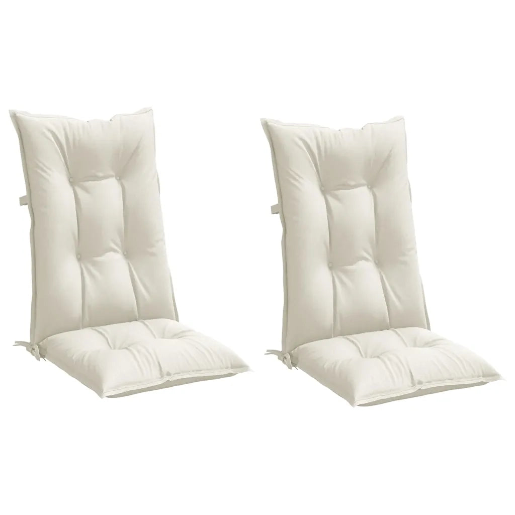 Cuscini Sedia Schiena Alta 2 Crema M¨¦lange 120x50x7 Tessuto