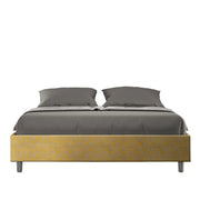 Letto matrimoniale contenitore imbottito 160x210 tessuto Era 6 giallo Azelia