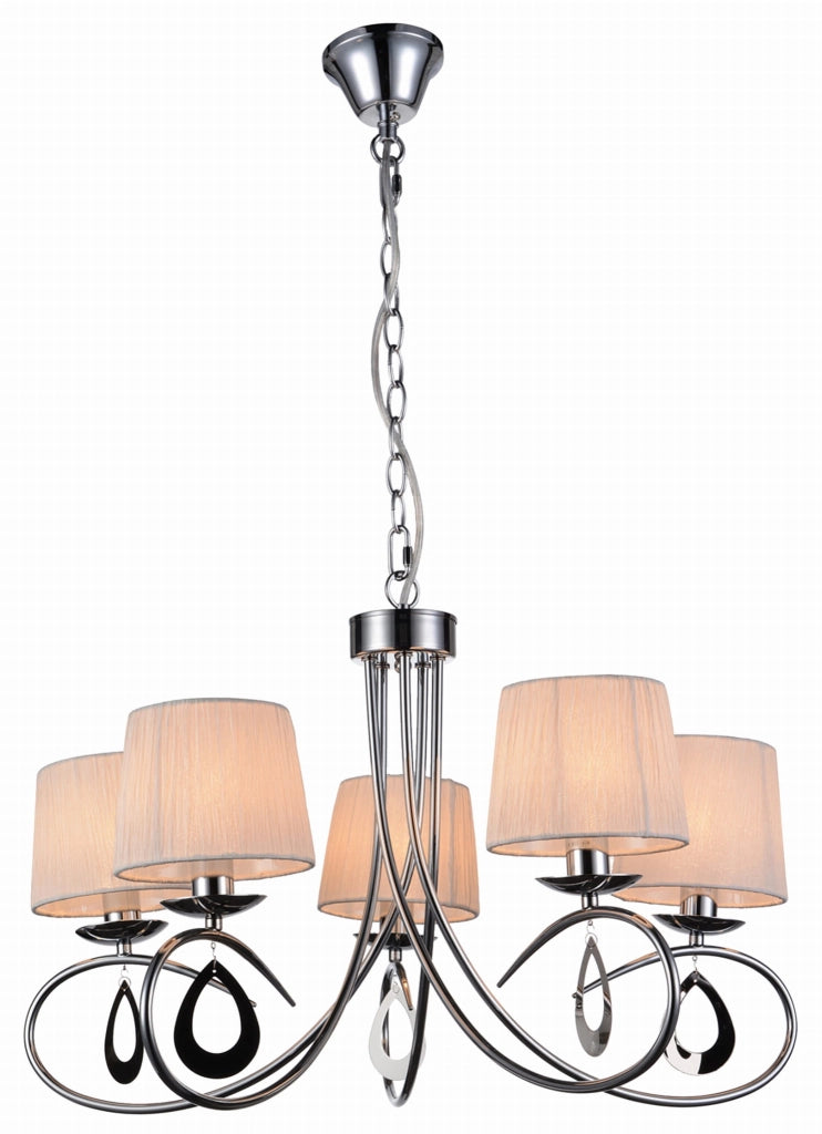 Lampadario Candellux Arnika 35-21687 cromo 5xE14 bianchi