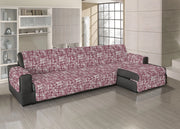 Copridivano Trapuntato Antimacchia Per Divani Con Penisola Dis. Reticolo - 240-245 cm - Bordeaux
