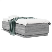 Letto singolo | Letto per adulti | Giroletto Grigio Sonoma 100x200 cm in Legno Multistrato
