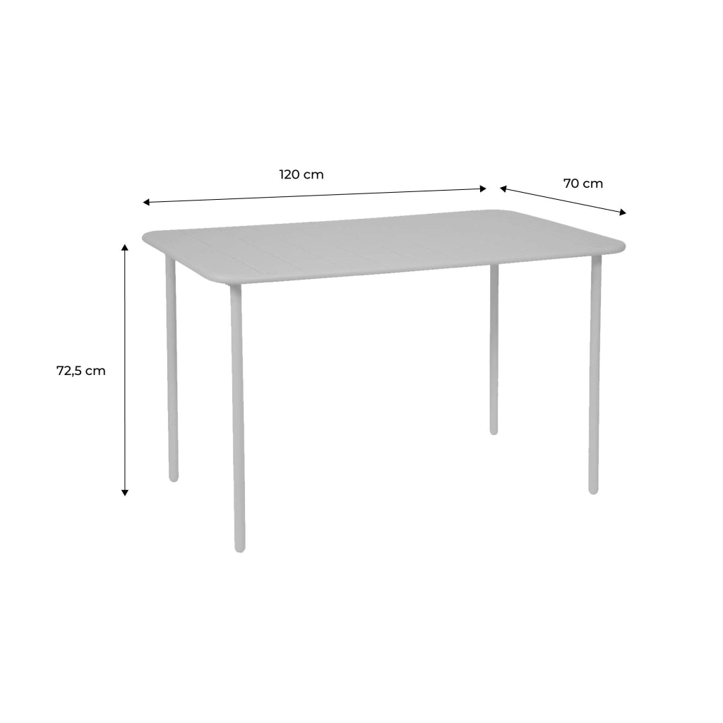 Tavolo da giardino in acciaio, 4 posti, 120cm, verde
