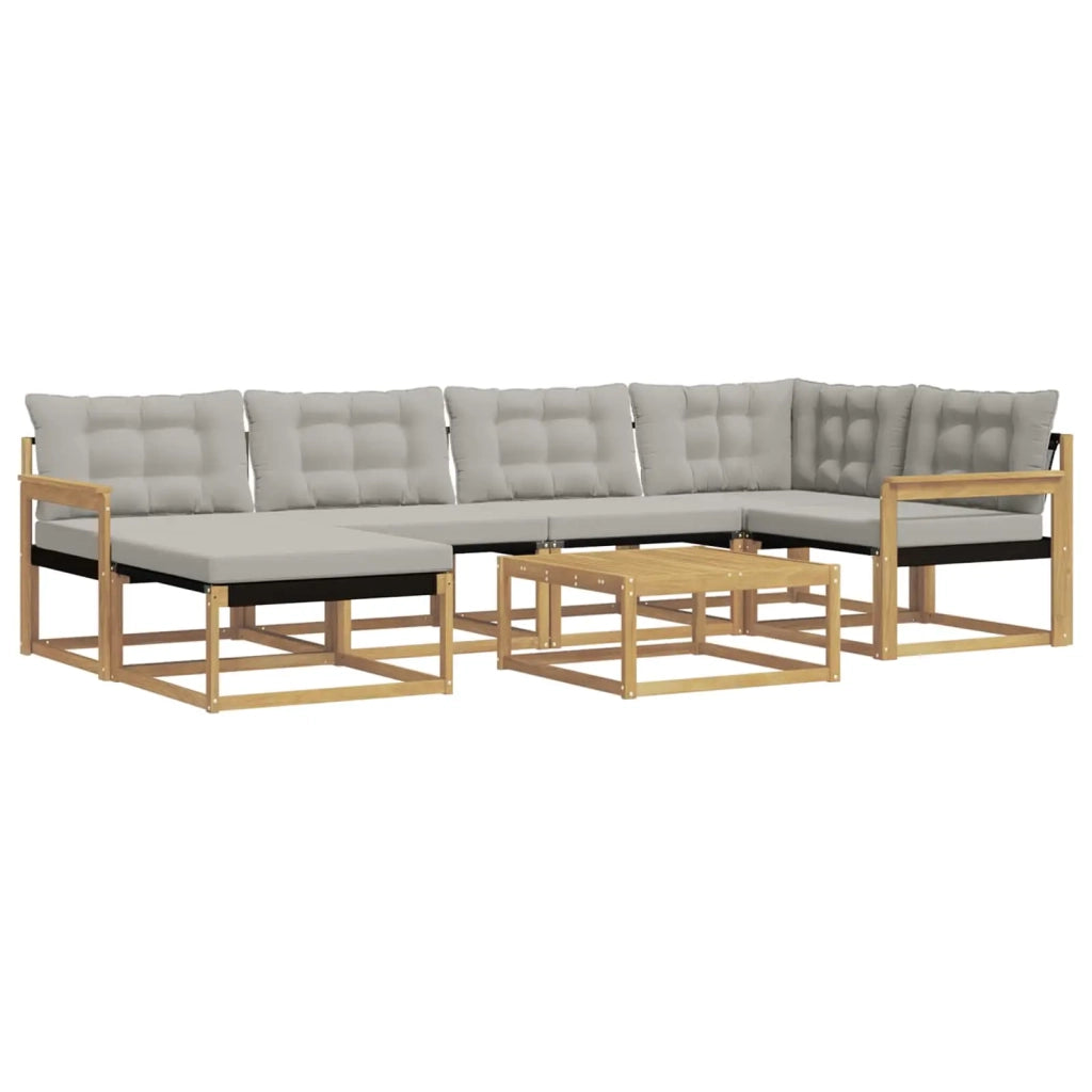 Set di divani da esterno 7 pcs Bianco e Grigio Chiaro 3388869