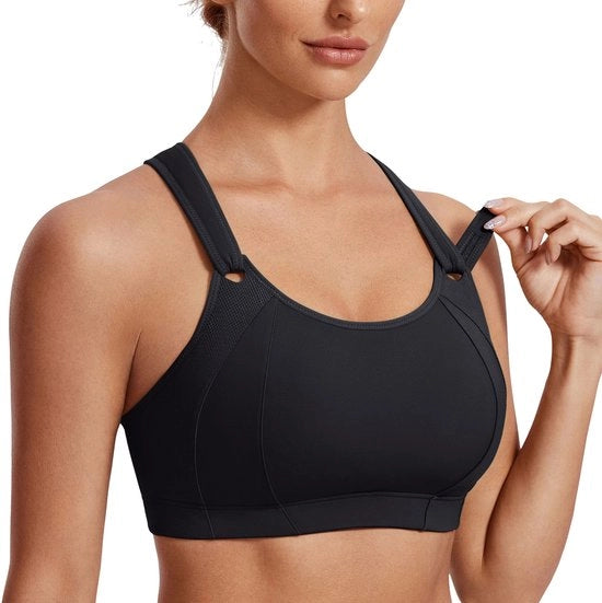 Supporto Sport per Donna - Regolabile - Nero - Leggermente Pieno - Racerback Senza Cavo - Corso - Modello A251