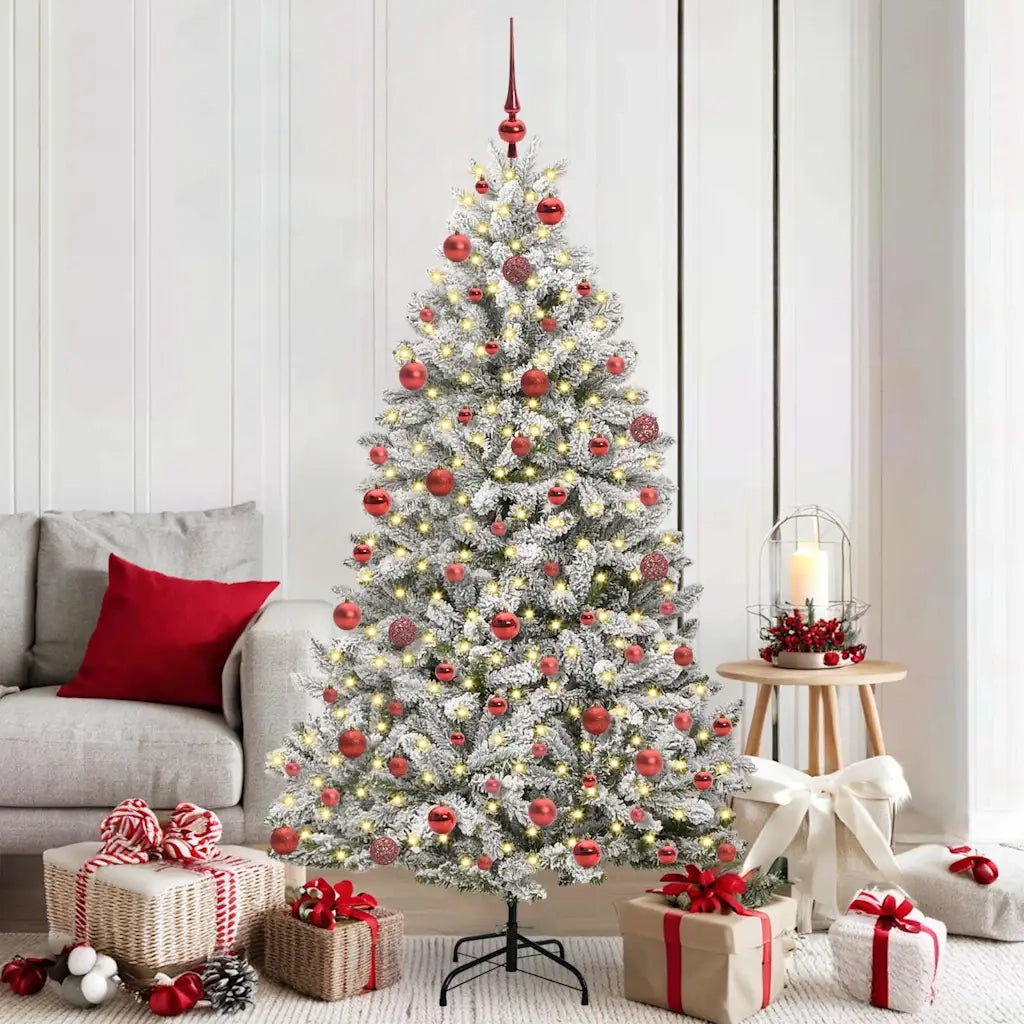 Albero di Natale artificiale con 300 LED Verde e Bianco 180 cm 3395748
