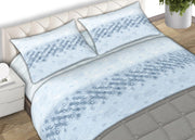Completo Lenzuola 100% Cotone Made Italy Fantasia Cell C.N. - Matrimoniale - Azzurro