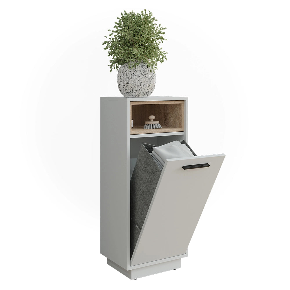 Vicco Mobiletto da bagno Bianco/Sonoma 38 x 93 cm con tasca interna rimovibile
