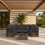 Set Divano da Giardino 7 pz Grigio polyrattan 3436424