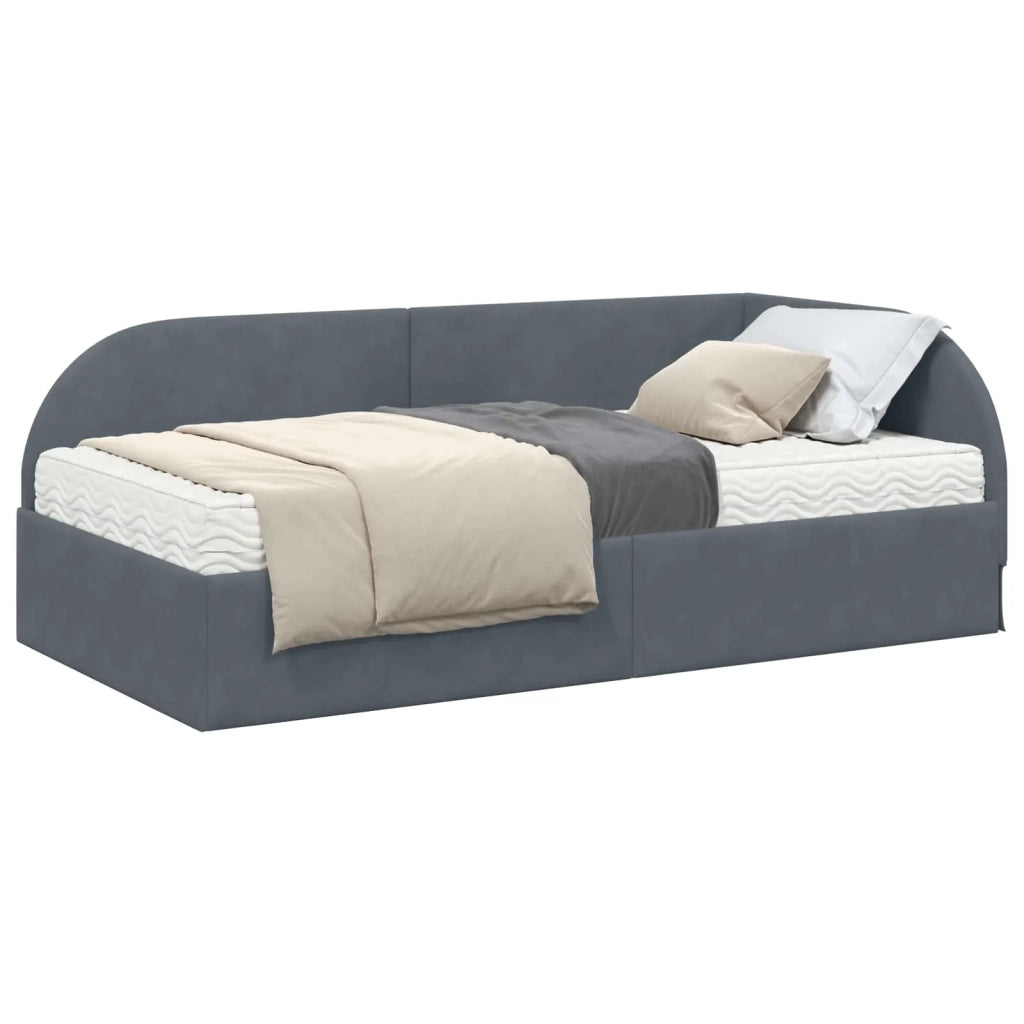 Struttura Letto Angolare con Materasso 2 pz-Giroletto con materasso Grigio Velluto 462991