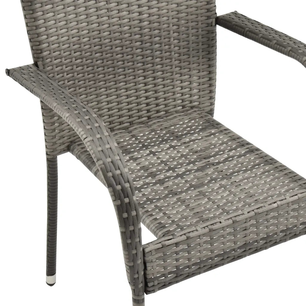 Set da Pranzo da Giardino 7 pz Grigio in Polyrattan 3156677