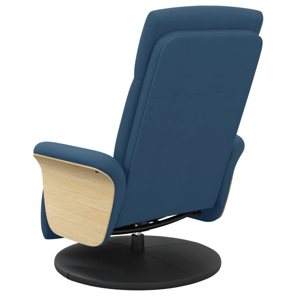 Poltrona Reclinabile con Poggiapiedi Blu in Tessuto 356528