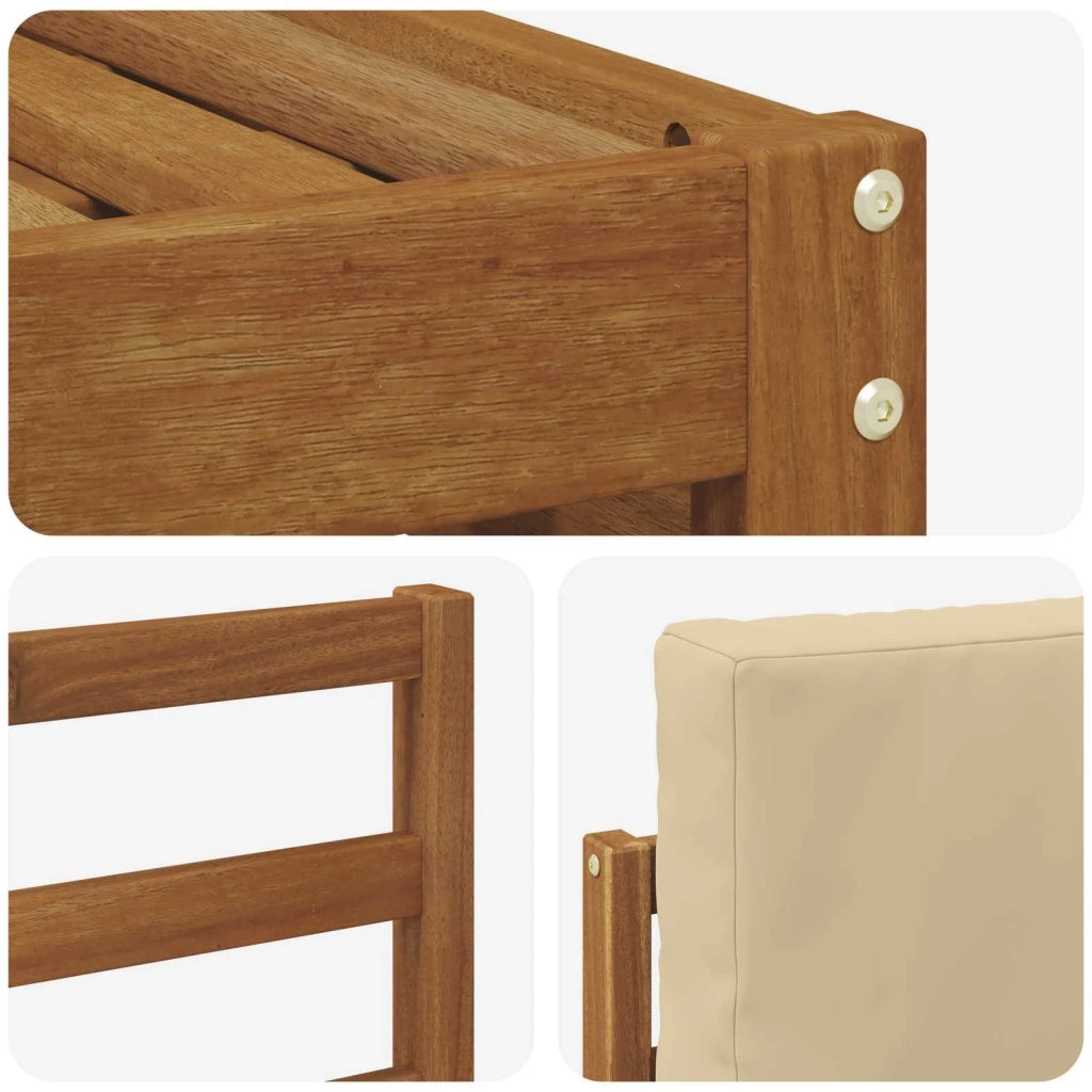 Set di divani da esterno 7 pz Naturale e Beige 3375153