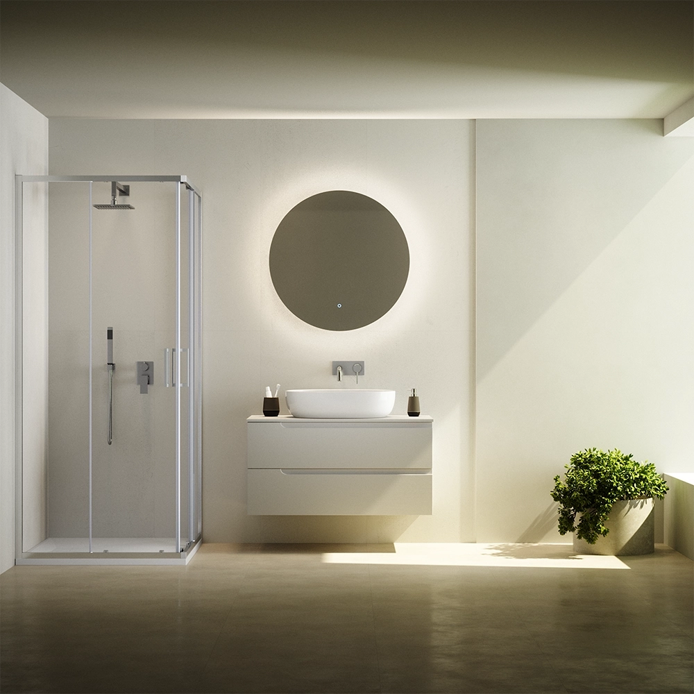 Box doccia  75x75 cm scorrevole vetro 6mm trasparente con trattamento anticalcare h195cm scorrevole | Aruba