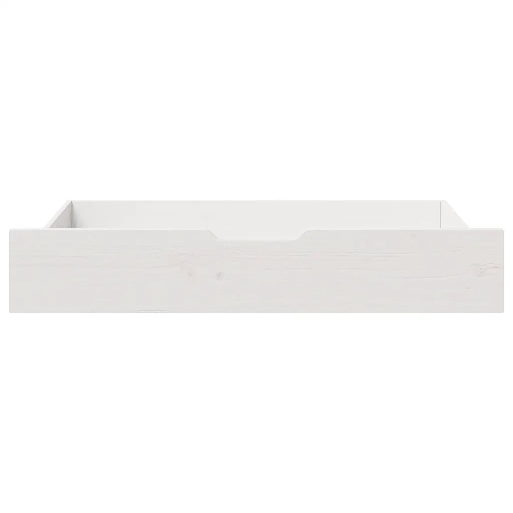 Cassettoni da Letto 2 pz Bianchi 90x55x17cm Legno Massello Pino CFW8394199