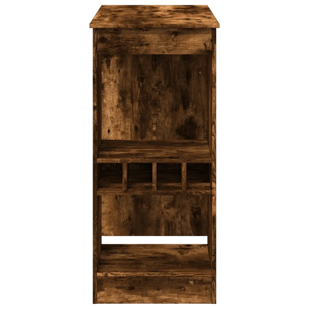 Tavolo Bar con Rastrelliera Rovere 90x47,5x103,5 cm Multistrato