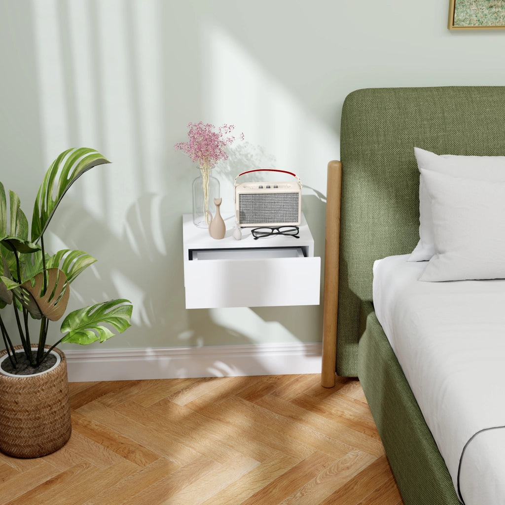 Comodino con Cassetto ¨C Minimal ¨C Legno Bianco 40x30x15