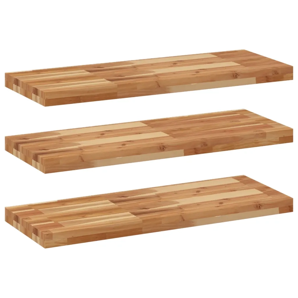Mensole da Parete 3 pz 80x30x4 cm Legno Acacia Rifinito a Olio 3279613