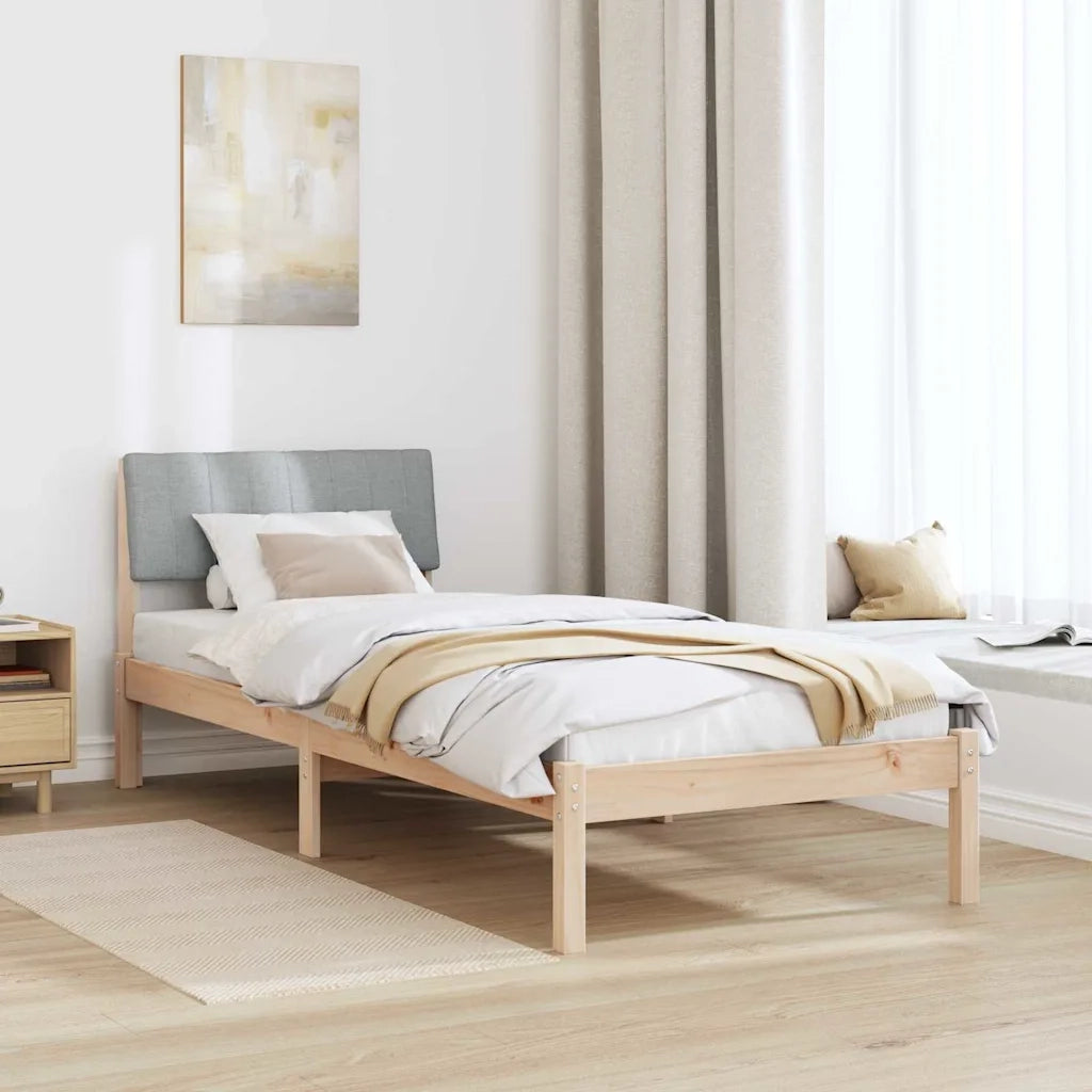 Letto singolo | Letto per adulti | Struttura del Letto Marrone e grigio chiaro 75 x 190 cm