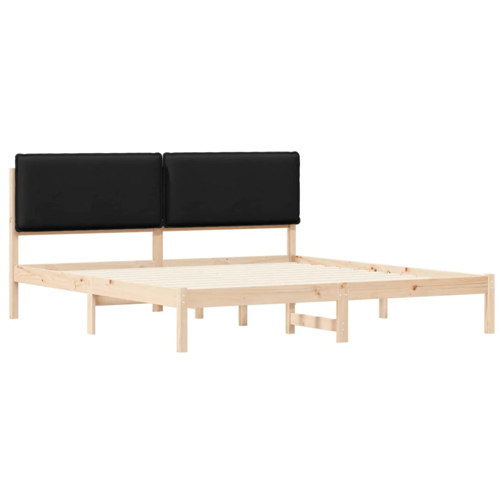 Letto con Testiera Rivestita Nero 200 x 200 cm 3405559