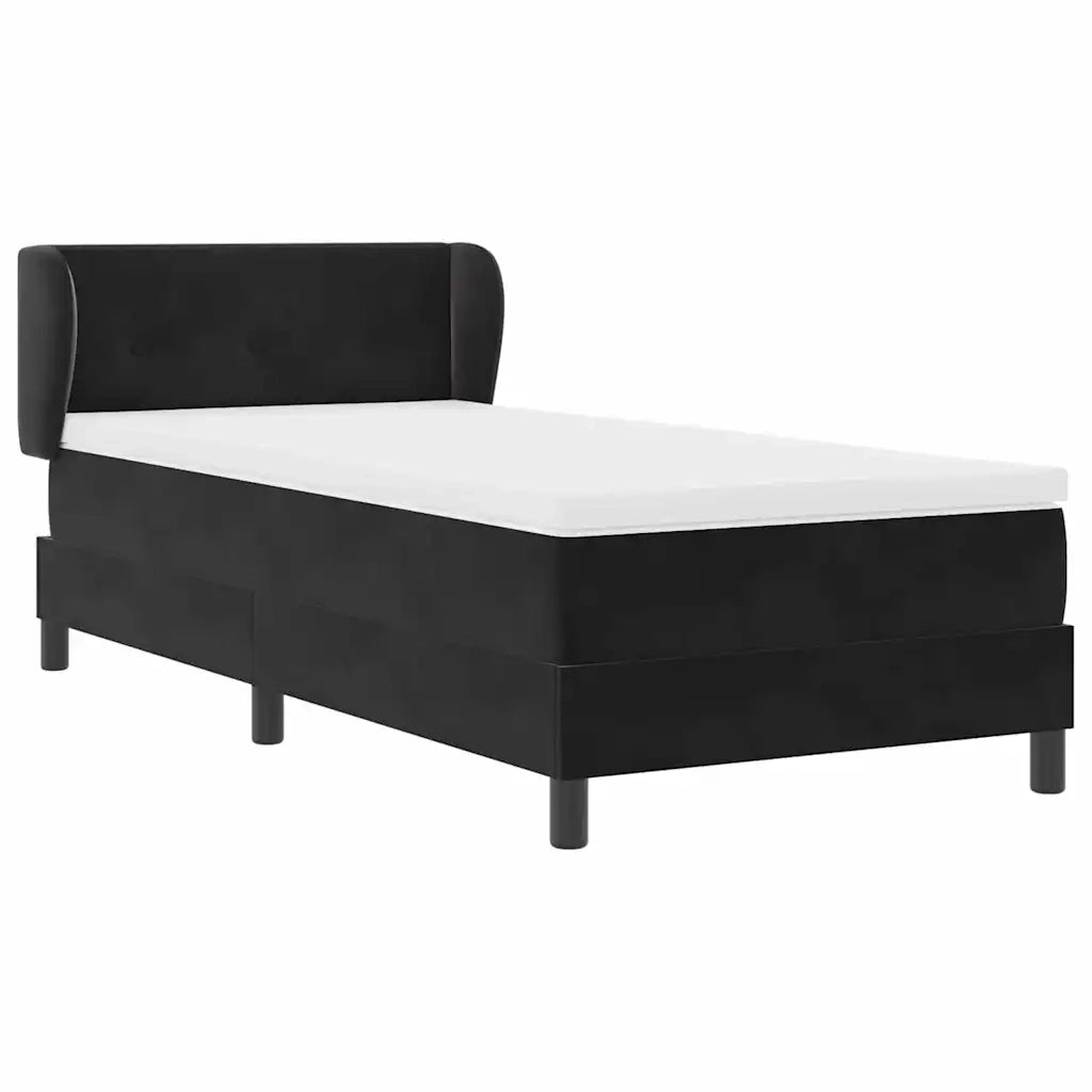 Letto a molle con materasso-Struttura Letto con Materasso Nero 90 x 190 cm Velluto 938190