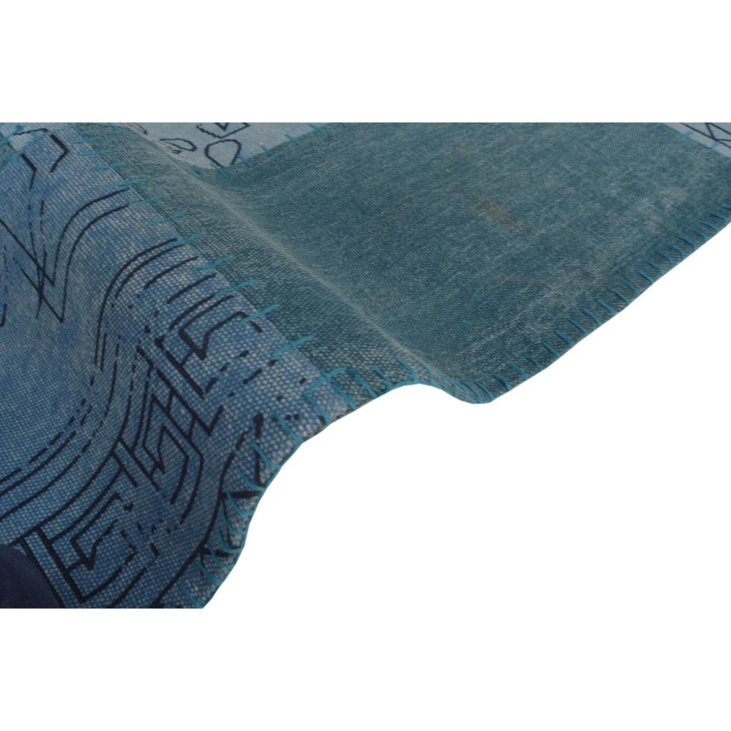 Tappeto Lyrical Patchwork in Cotone Blu Vintage