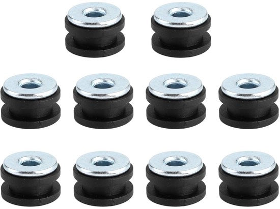 Set di Grommet in Gomma da 10 - Elevata Qualità Gomma/Acciaio - Adatto per Paraurti Motoristici - Installazione Facile - Duraturo e Affidabile - Grommet per Motocicletta
