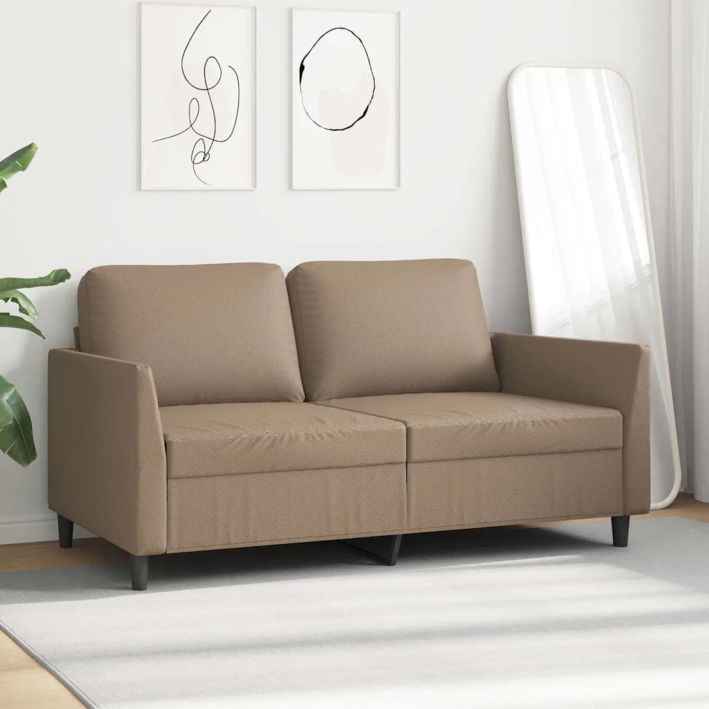 Divano a 2 Posti Cappuccino 140 cm in Similpelle 359337