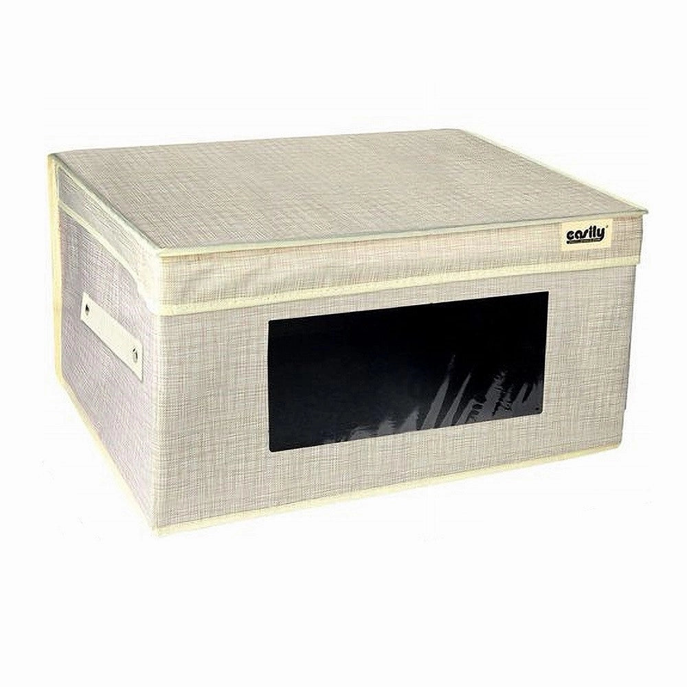 Trade Shop - Box Scatola Salvaspazio Portatutto Contenitore Organizer 30x30x16cm Grigio 69698 -