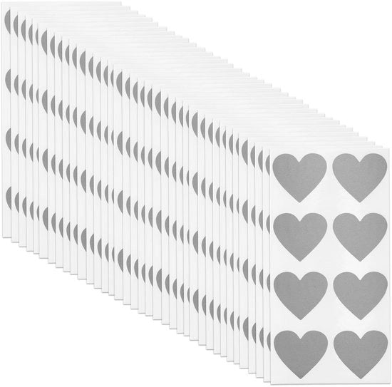 Set di Sticker di 300 pezzi - Etichette cuore/gatto - Elemento di sorpresa - Matrimonio/festa - 28 x 25 mm - Regali interattivi - Carte da colorare