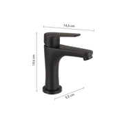 Miscelatore Como per lavabo basso nero matt 19,6 x 5,3 x 14,5 cm