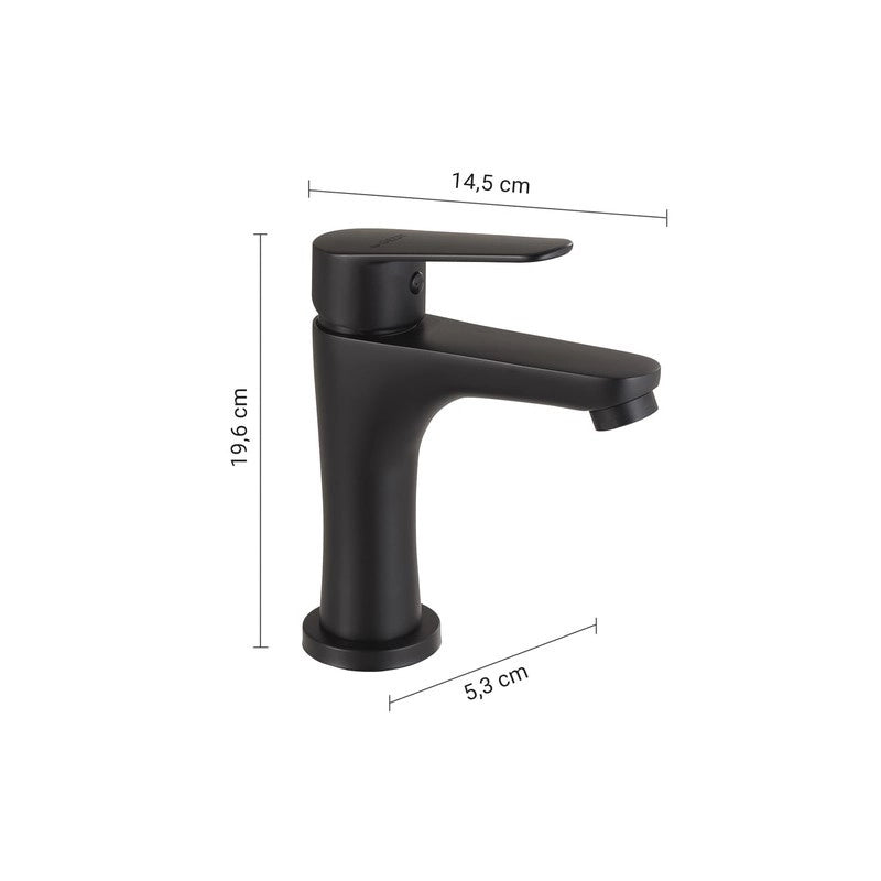 Miscelatore Como per lavabo basso nero matt 19,6 x 5,3 x 14,5 cm