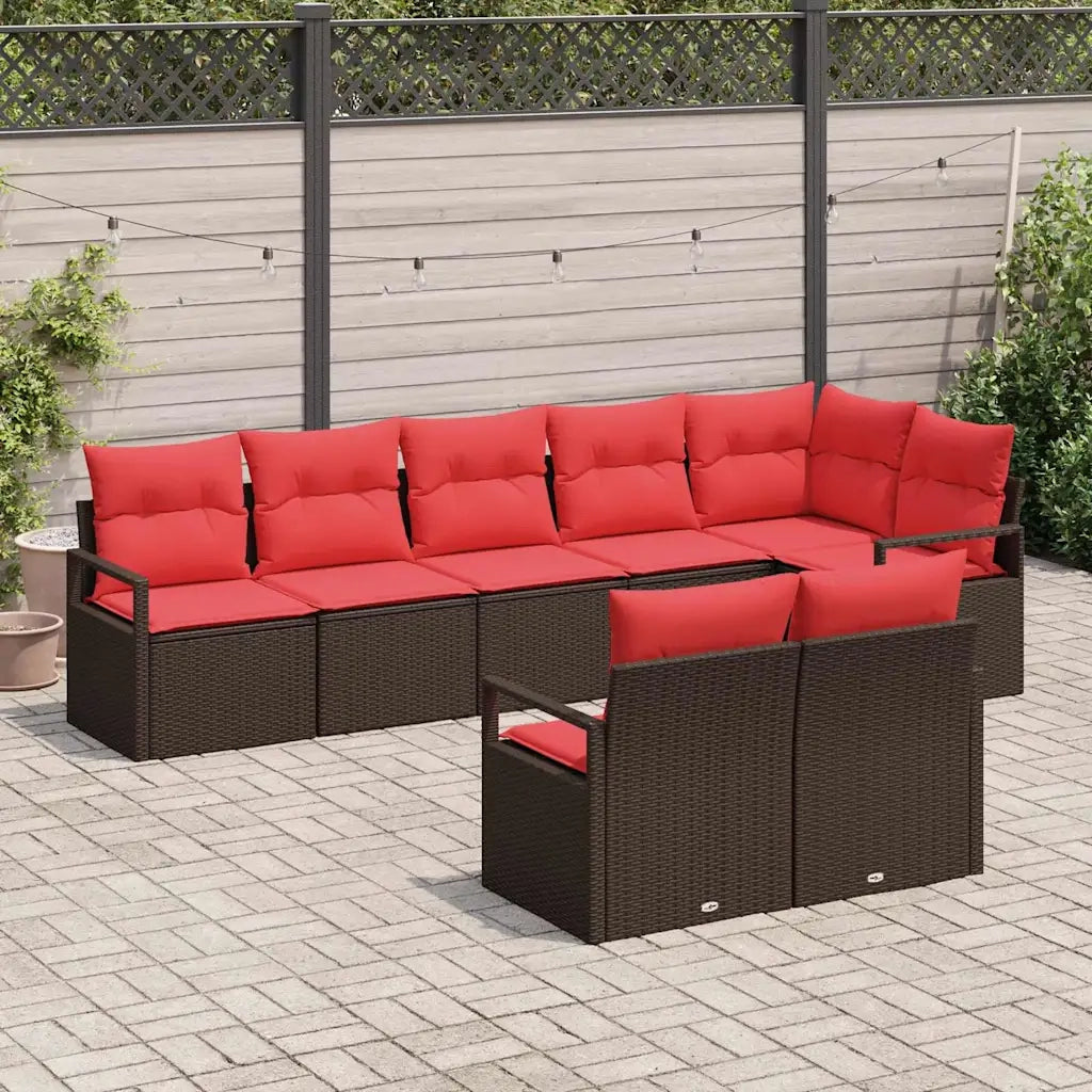 Set di divani 8 pcs Marrone polyrattan 3346434