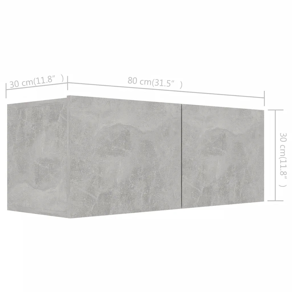 Set di Mobili Porta TV 4 pz Grigio Cemento in Legno Multistrato 3079131