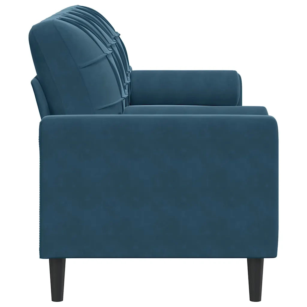 Divano a 3 Posti con Cuscini Blu 180 cm in Velluto 3278238