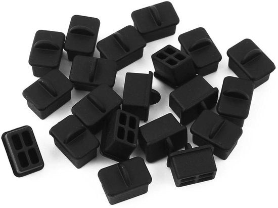 Siliconen stofstekker per SFP-A in nero, set da 20