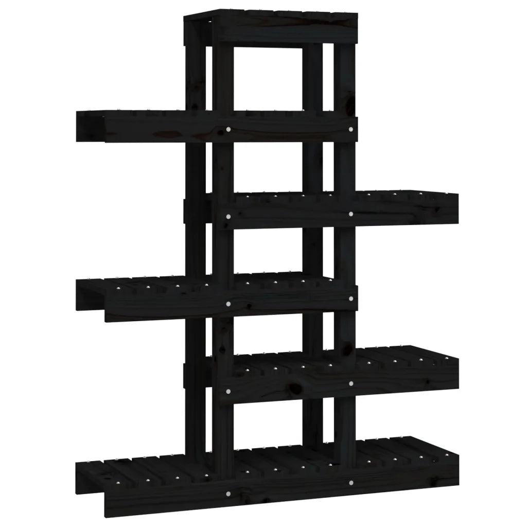 Supporto per piante | Sostegno per piante Nero 85x25x109,5 cm Legno Massello di Pino