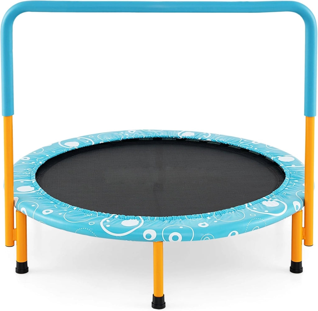 Trampolino Elastico per Bambini, Tappeto Elastico Pieghevole per Bambini con Copertura, Cuscinetti Antiscivolo e Maniglia, Ideale per Interno ed Esterno, Carico Massimo 150 kg