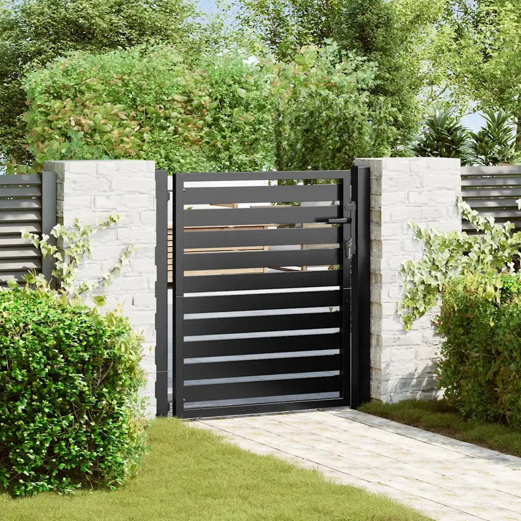 Cancello da Giardino con Serratura Nero 100x100 cm in Alluminio CFW2935327
