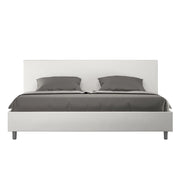 Letto Matrimoniale Large 180x210 cm con Rete e Contenitore Adele Bianco