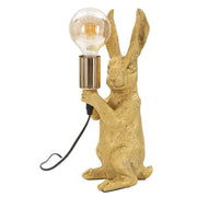 Lampada da tavolo Rabbit in resina dorata con lampadina Edison