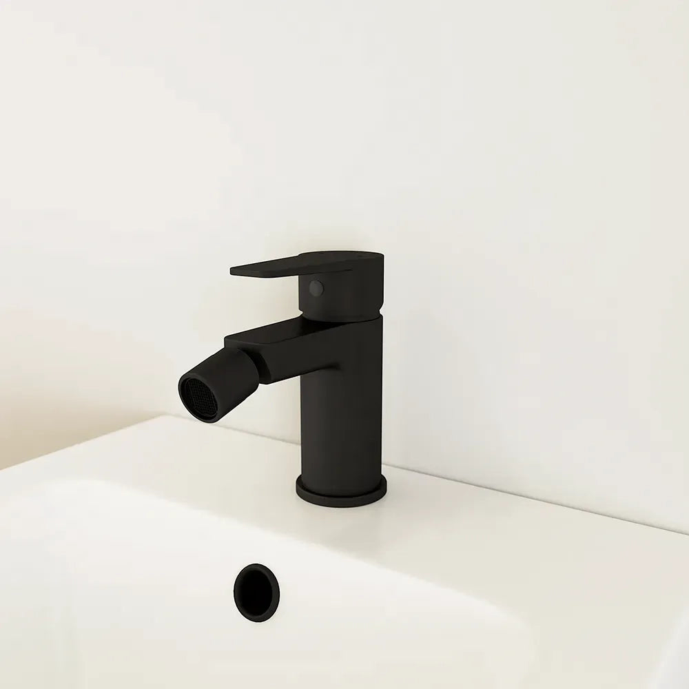 Set miscelatori: lavabo alto bidet senza scarico ed esterno doccia nero opaco | Jane
